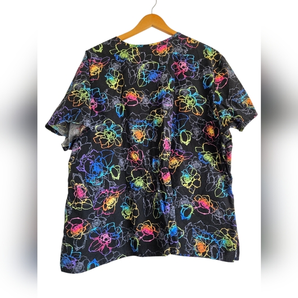 Smart Scrubs Multicolor Patterned Top Size 3x - Picture 2 of 3